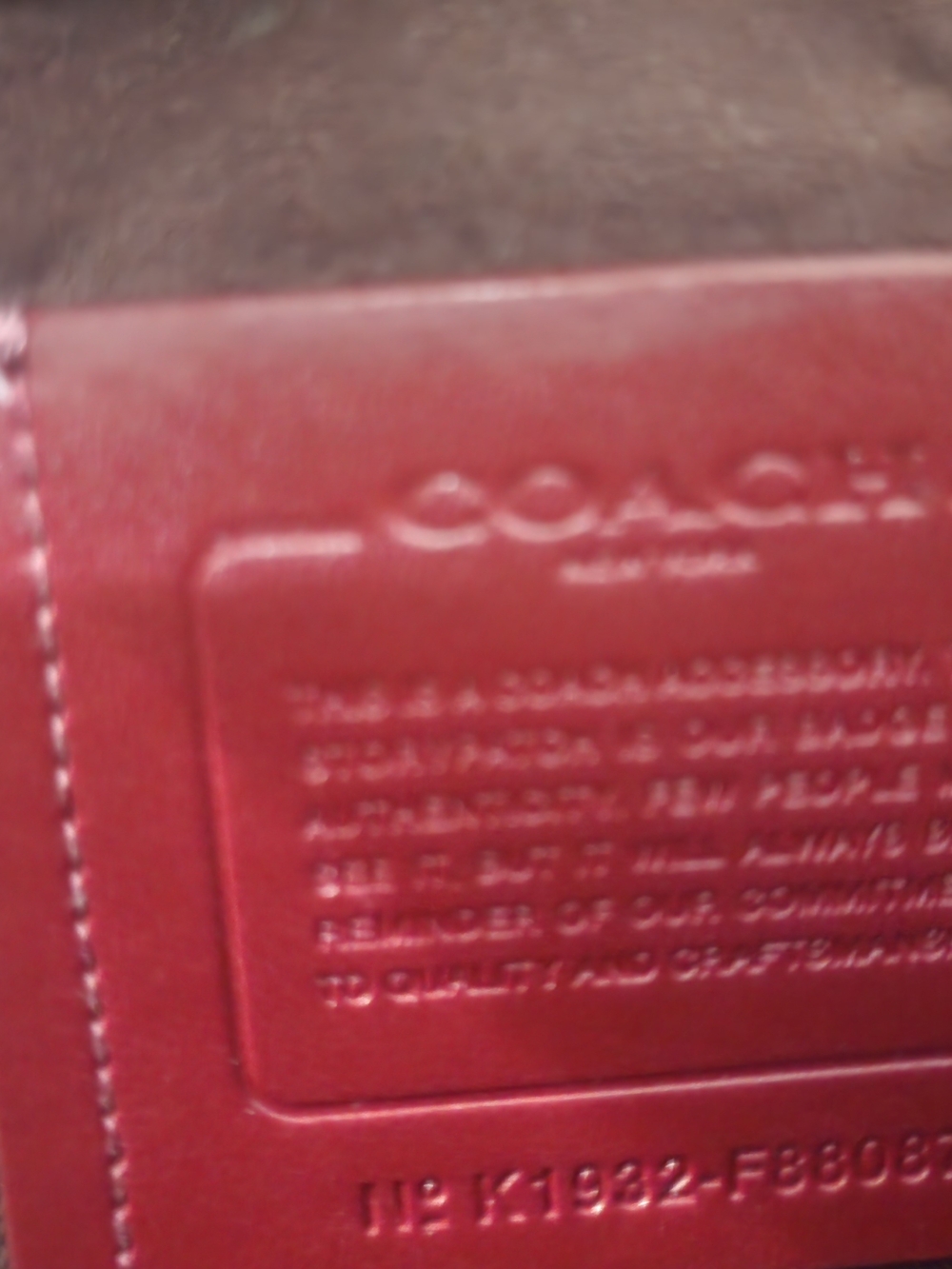 COACH Red Signature Carriage Print Laptop Bag - Picture 3 of 10